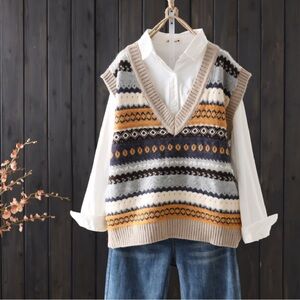 Dark academia V-neck Sweater Vest